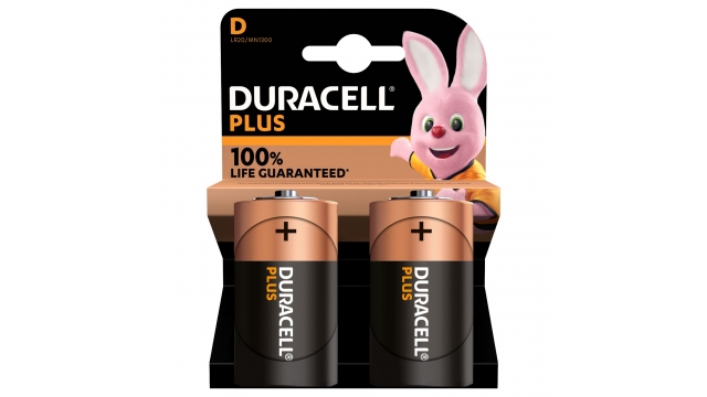 Duracell Alka Plus 100% D X2