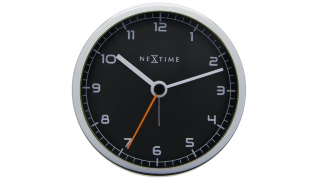 NeXtime NE-5194ZW Wekker 9 X 9 X 7.5 Cm, Metaal, Zwart, 'Company Alarm'